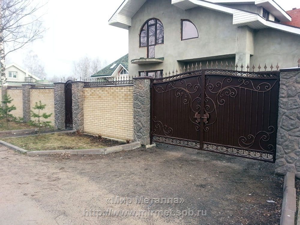 Кованые ворота, калитка и забор