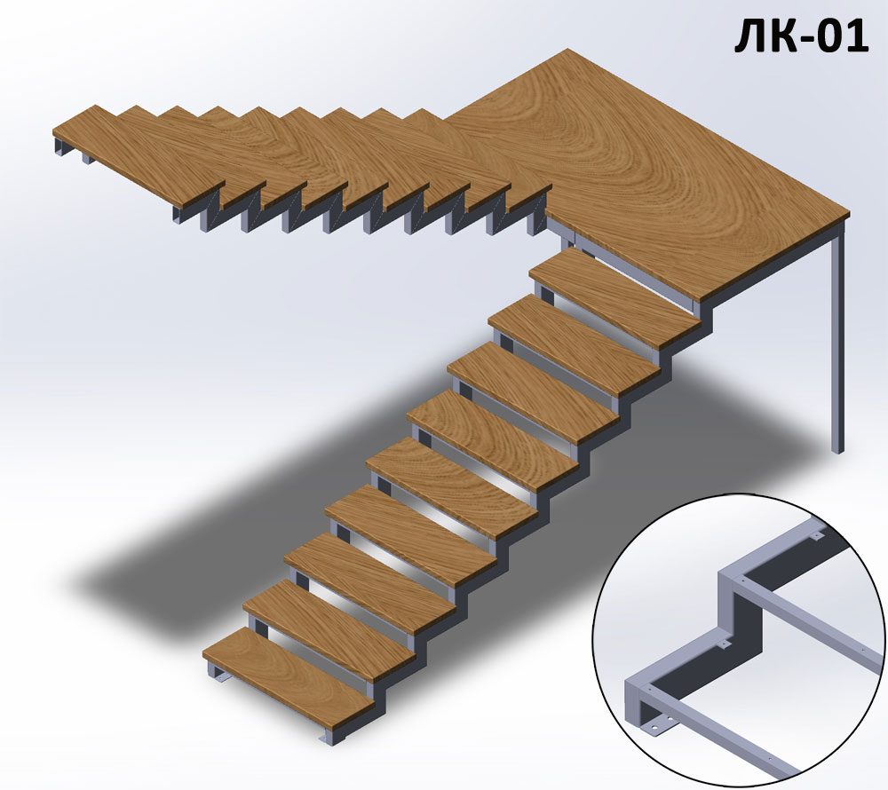 Ломаный косоур из профильной трубы