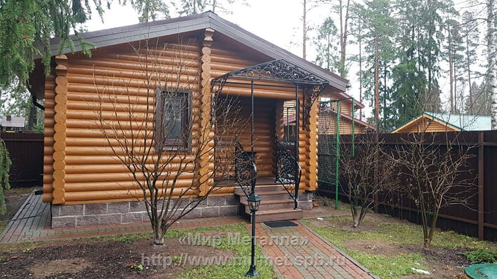 Кованые перила на крыльцо и козырёк Кованые перила на крыльцо и козырёк